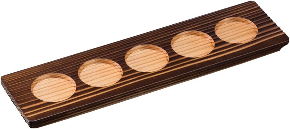 Yamako Tokuri PKKA502 Sake Tray, 5 Holes, Grilled Cedar