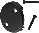 Two Hole Bathtub Drain Overflows Covers with Screw & Black Tub Overflow Cover Fits for Most Standard Bath Tub Drains, Bathtub Overflows Drains Cover 2-Hole
