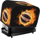 Burning Volleyball Pictures 2 Slice Toaster Covers Bread Machine Cover Quilted Dustproof Fingerprint Protectors Small Washable Appliance Cover Bread Maker Dust Protection Universal Size