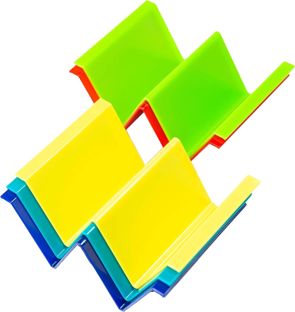 Youngever Taco Holder Stand Set of 5, Large Regular Size, Taco Plate, Taco Truck Tray Style, ABS Material, Very Hard and Sturdy, Dishwasher Top Rack Safe