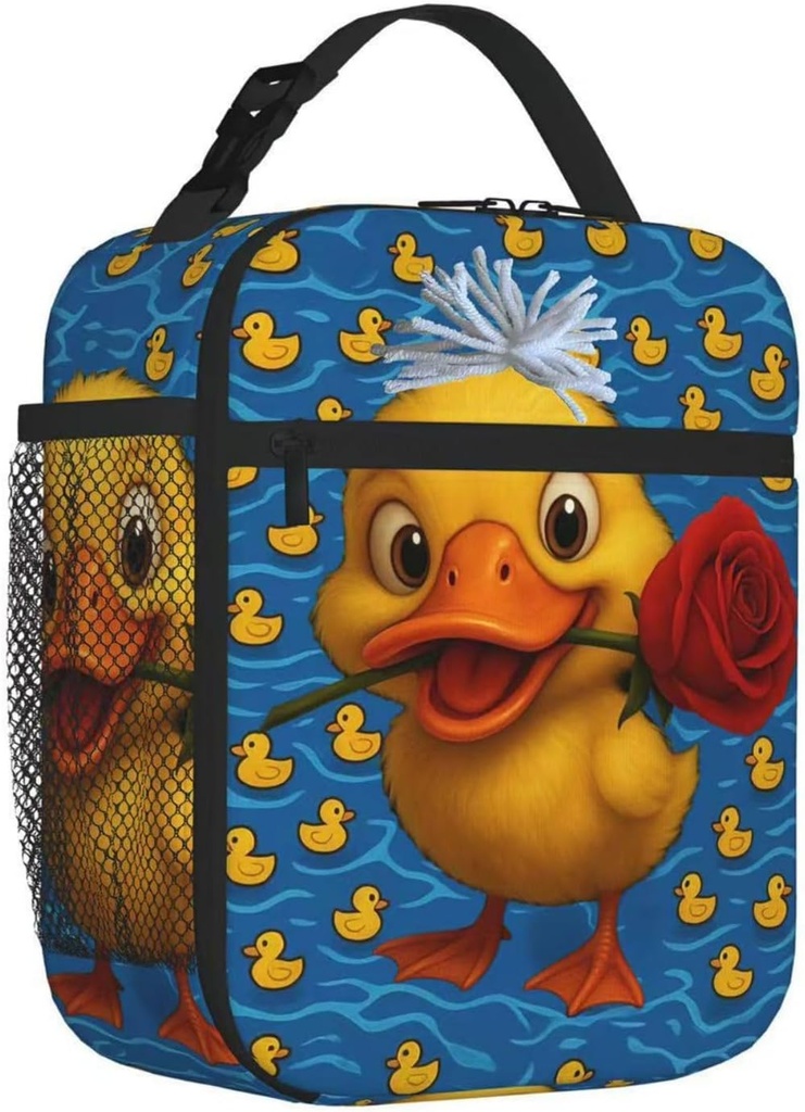 Duck Lunch Box for women men Adults,Funny duck Lunch Bag Cooler Tote Reusable Insulated Lunch Bag Container for Office Picnic Travel Work (Yellow duck)