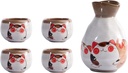 Sake Set, Saki Cups，Crafts Cup Ceramic Sake Set， Sake Set Japanese Sake Cup Set Traditional Hand Painted Design Porcelain Pottery Ceramic Cups Crafts Wine Glasses 5 Piece