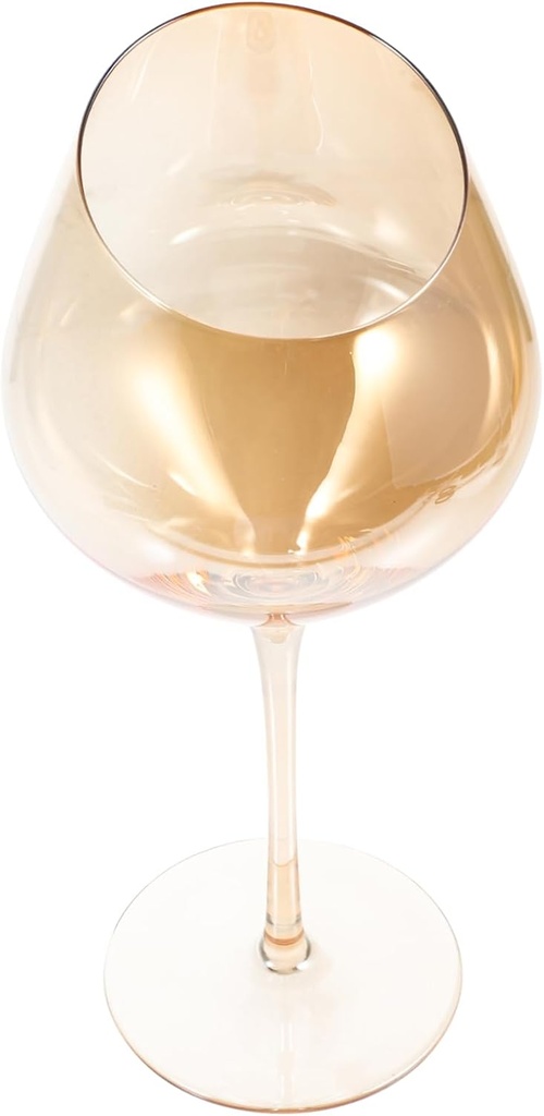 Stylish Amber Wine Goblet High Stem Glass Cup for Wine Cocktails Decorative