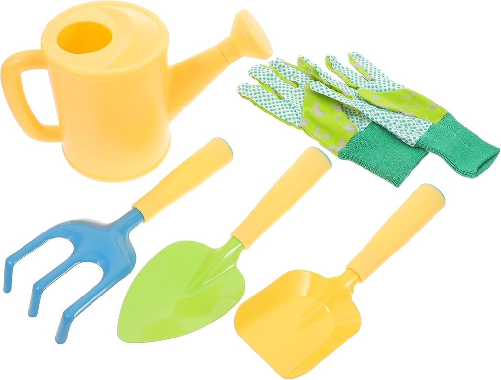 Toyvian Garden Tools Boys and Girls Vegetable Growing Shovel Hand Rake Trowel Watering Can