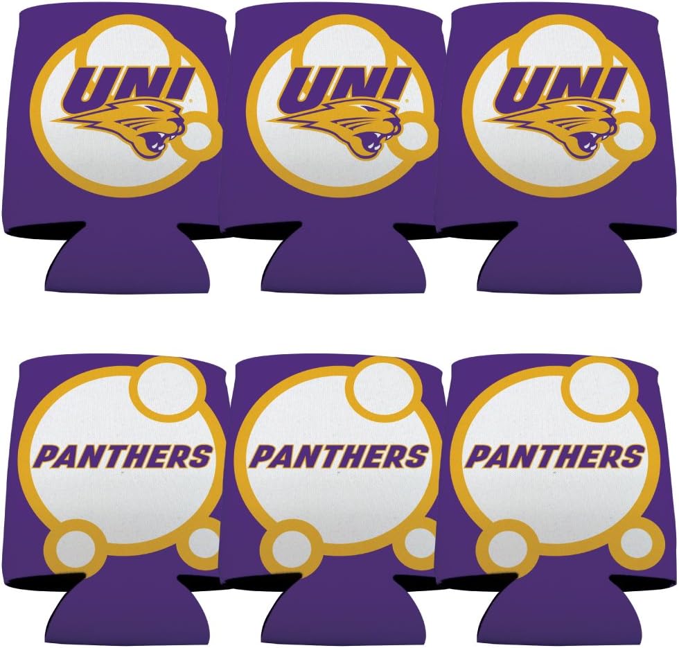 VictoryStore Can and Beverage Coolers - University of Northern Iowa, Circles Design, Set of 6