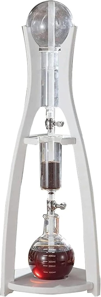 Tower Ice Coffee Maker Capacity Tea Tower,Cold Brew Drip Tower,Ice Coffee Cold Brew Maker, Iced Coffee Cold Brew Drip Tower Coffee Maker Wooden with Slow Drip Technology, for Home Office,WHI