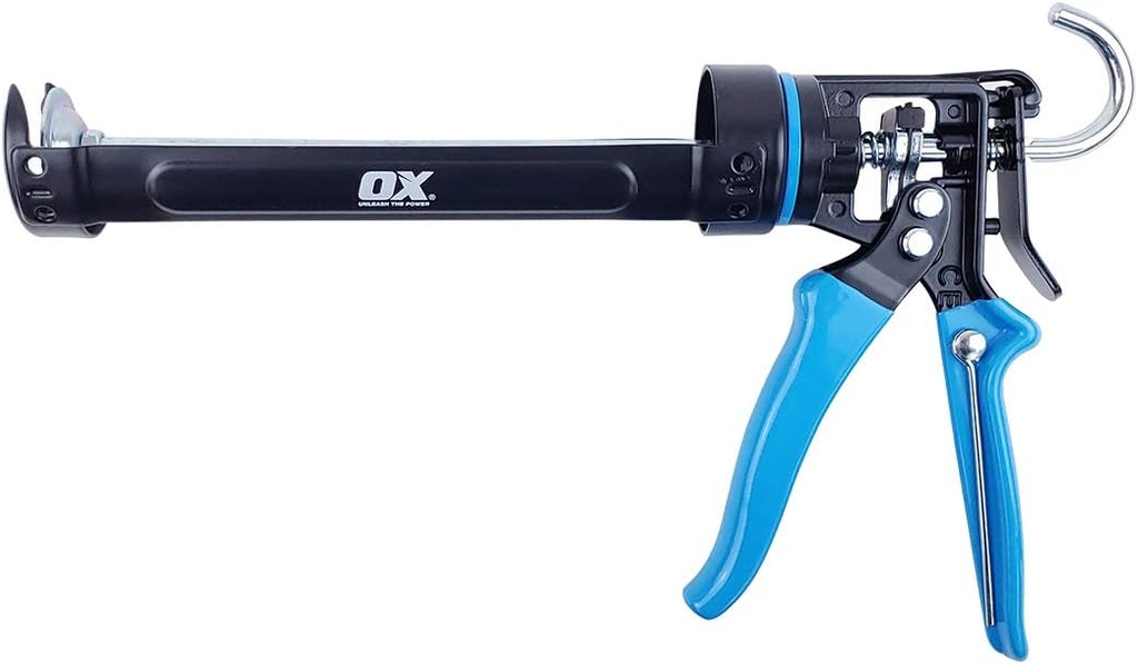 OX Tools Pro OX-P044410 10 Ounce Heavy Duty Caulk Gun, 12:1 Thrust Ratio, 10 oz Caulking Gun, Caulk Dispenser, Sealant Gun, Adhesive Glue Gun…