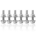 6pcs M10X1.5-40mm Stainless Steel Flange Screws Flange Exhaust Bolts and Nuts Kit for Securing Exhaust Components Hex Head Exhaust Manifold Hardware Kit