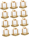 ABOOFAN 12pcs Transparent Pet Plastic Cake Packing Boxes Food Containers for Cupcakes Desserts and Gifts Space Saving Flat Storage for Parties and Baking
