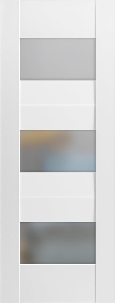 VDOMDOORS Slab Door Panel Opaque Glass 28 x 80 inches/Sete 6003 White Silk/Modern Finished Doors/Pocket Closet Sliding Barn