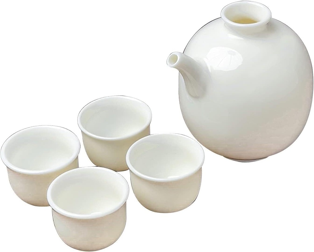 Sake Set Japanese, Sake Pot Set Traditional Sake Cup Handmade Design Porcelain Pottery Ceramic Crafts Wine Glasses 3 Piece,2cups