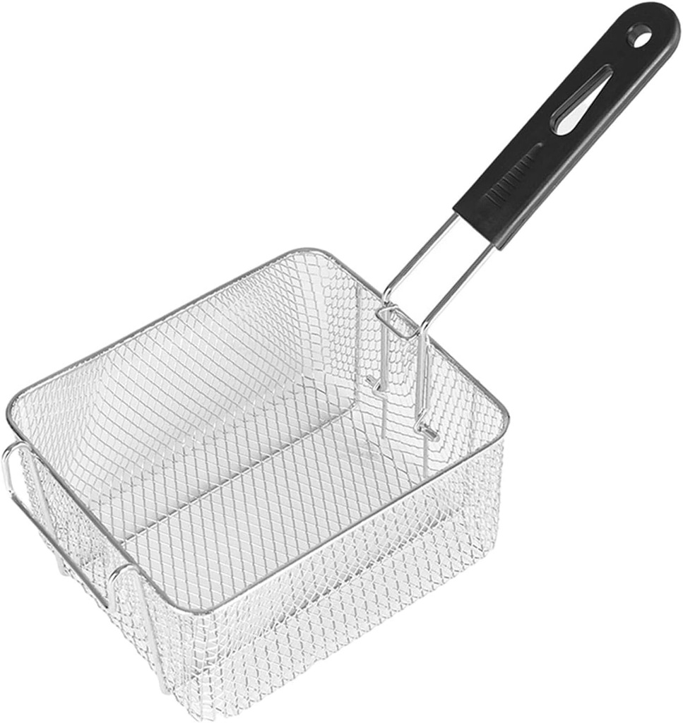 Fryer Basket Stainless Steel Hanging Multipurpose French Fries Basket Frying Serving Basket for Cafe Barbecue, 20cmx17.2cmx10.5cm