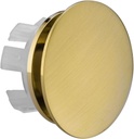 Solid Brass Sink Overflow Cap Round Hole Cover for Bathroom Basin, Brushed Brass Gold Finished