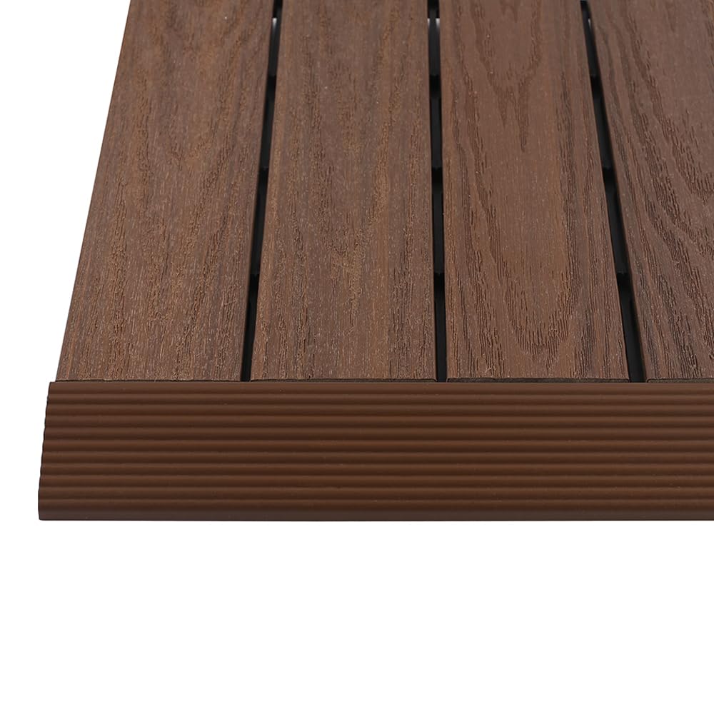 NewTechWood 1 in. x 1 ft. Quick Deck Composite Deck Tile Straight Fascia (Brazilian Ipe)