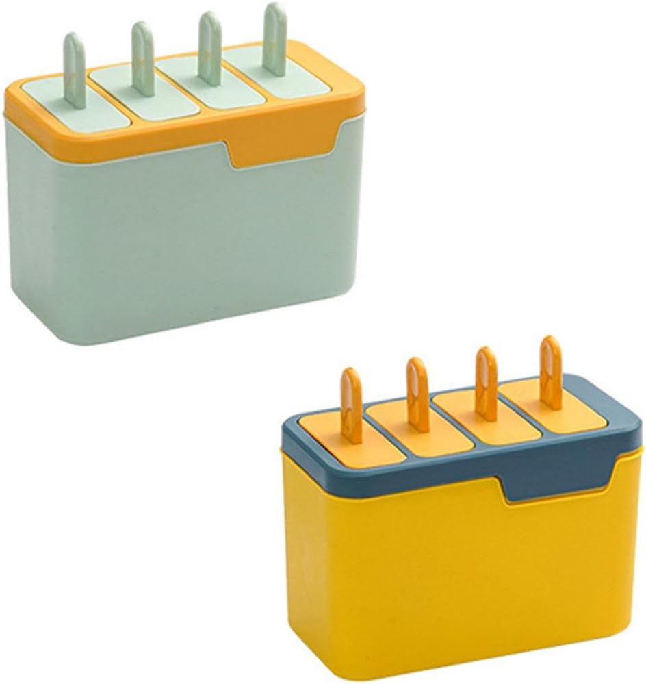 LIFKOME 2pcs Diy Popsicle Molds Ice Cream Pop Maker Household Ice Molds for Summer Popsicles
