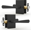 Mega Handles Serrano Privacy Door Handle - 1 Pack Reversible Interior Black Door Handle, Heavy Duty Bed & Bath Door Handles with Privacy Door Lock, Fits All Standard Doors - Matte Black