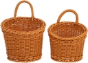 Luxshiny 2pcs Wall Hanging Baskets Fruit Baskets Wall Hanging Planter Vegetable Fruit Wicker Baskets Rattan Baskets Flower Holder Fruits and Veggies Storage Baskets for Pantry Kitchen Garden
