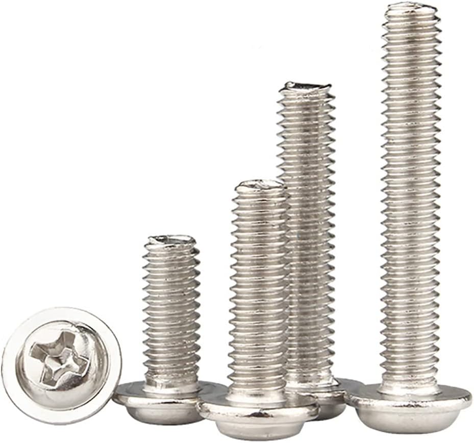 1lb Metric M4 x 35mm Knobs Screws for Chinese Konbs Pulls Handles, Washer Head Bolts Phillips Drive PWM Machine Screws for Metric M4 Holes Cabinet Door Knob Pull Handle (M4 x 35mm, 1-Pound Weight)