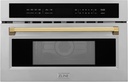 ZLINE Autograph Edition 30” 1.6 cu ft. Built-in Convection Microwave Oven in Stainless Steel and Gold Accents