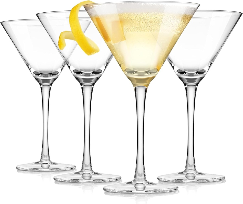 Royalrose Premium Delight Vintage Red Wine Glasses – Set of 4, 9.6 oz Goblets Glasses for Wine, Cocktails, Sparkling Water, Elegant Drinkware for Entertaining or Daily Use (Martini Glasses)