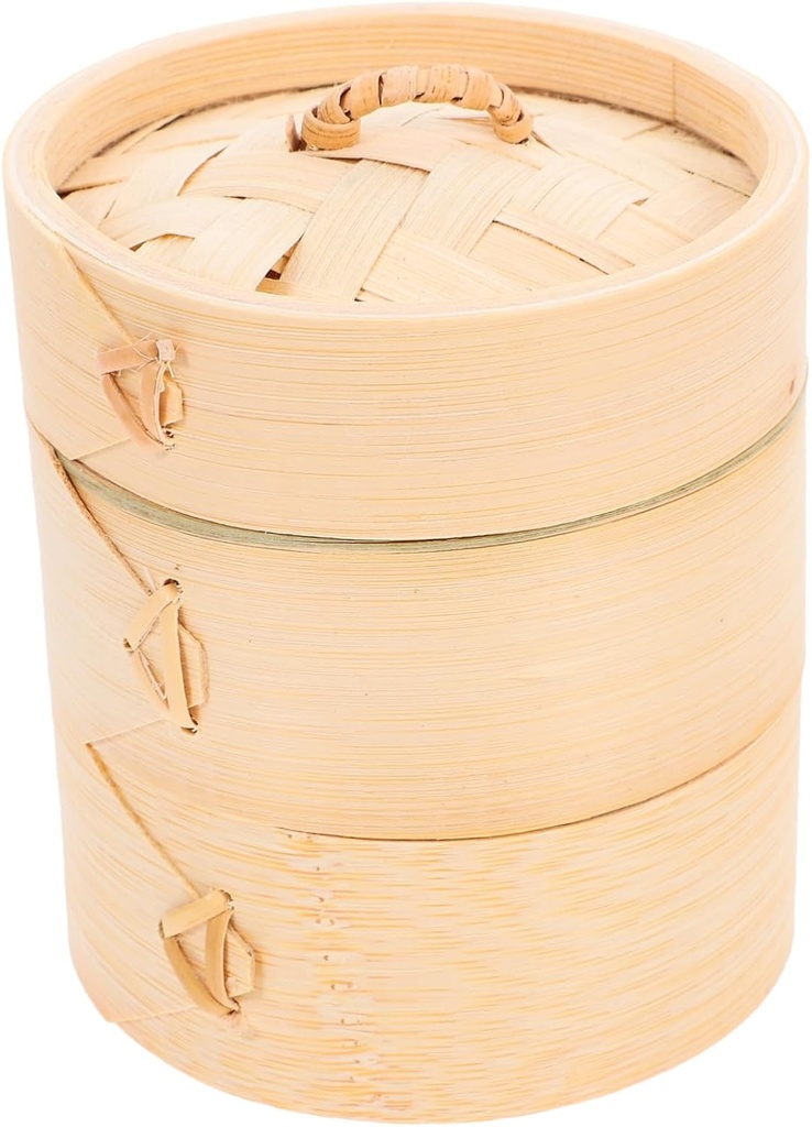 Reusable Steamer with Lid Round Food Steamer Basket for Dumplings Dim Sum Vegetables High Temperature Resistant Non Stick Cooking Tool for Kitchen