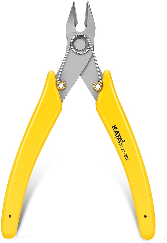 KATA 5.5 Inch Stainless Steel Wire Cutter Micro Flush Cutters, Precision Side Cutter Plier Sprue Cutting Snip for Electronics, Jewelry Making, Metal Wire Cutter, Crafting