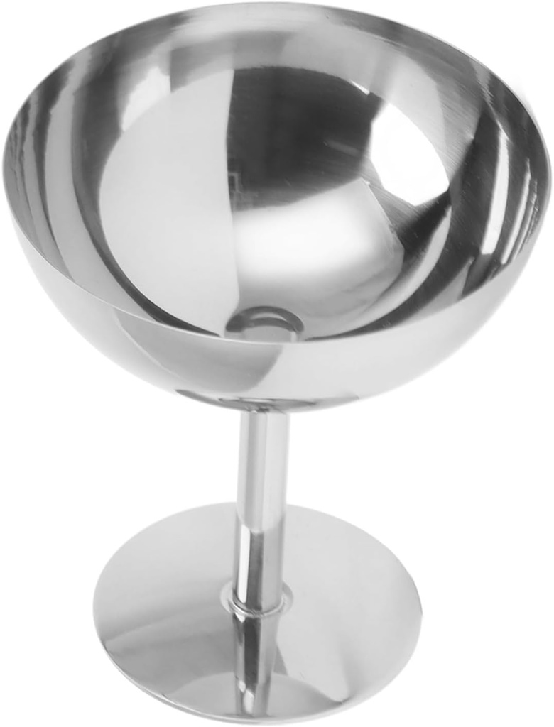 AMONIDA Ice Cream Goblet Tall Dishwasher Stainless Steel Cup Dessert Bowl Ice Cream Bowl for Ice Cream Cup Champagne Glass Metal with Dish Washing Machine Goblets Chalices