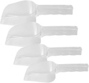 Ergonomic Handle Design 4 Pack Ice Bucket Scoop Plastic Flour Shovel for Food Coffee Ice Candy Sturdy Multi-purpose Kitchen Tool Comfortable to Hold Clean