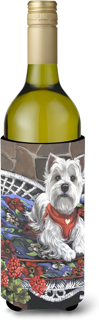 Caroline's Treasures PPP3206LITERK Westie Hannah Mae Wine Bottle Hugger Bottle Cooler Sleeve Hugger Machine Washable Collapsible Insulator Beverage Insulated Holder