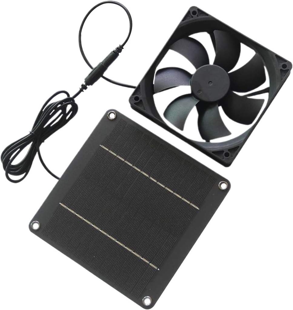 Solar Exhaust- 5.91x5.91 inches Solar Panel Fan for Ventilation Cooling, Outdoor Use with 20W Design, Waterproof Wind Blower for Roof, Attic, Shed, Garage, Barn, Greenhouse