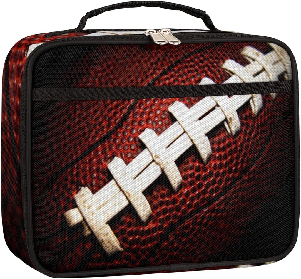 American Football Kids Lunch Box Football Insulated Lunch Bag for Boys Girls Reusable Food Container Tote Cooler Warm Pouch for School Work Office Beach