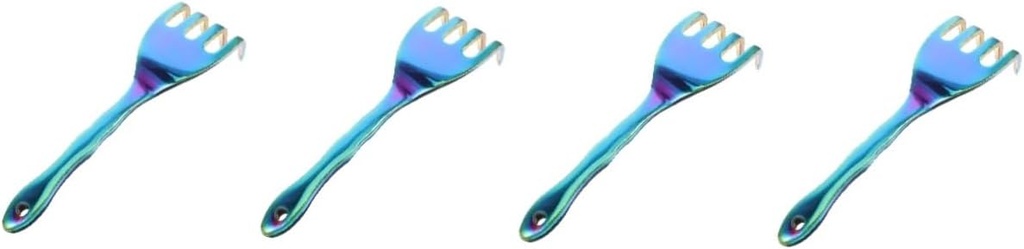 Gadpiparty 4pcs Small Hand Rake Garden Tool Metal Rake for Lawn Garden Tines Lightweight Multi-Purpose Gardening Tool