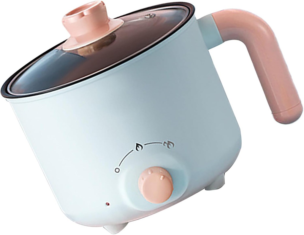 Electric Cooker, Mini Rapid Heating Electric Cooking Pot Anti Dry Burning Simple Operation for School (Non Stick (with Stainless Steel Steam Pot))