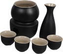 1 Set Elegant Ceramic Sake Pot with Cups Traditional Japanese Style Sake Warmer for Homes Restaurants Events Temperature Preservation Easy to Clean