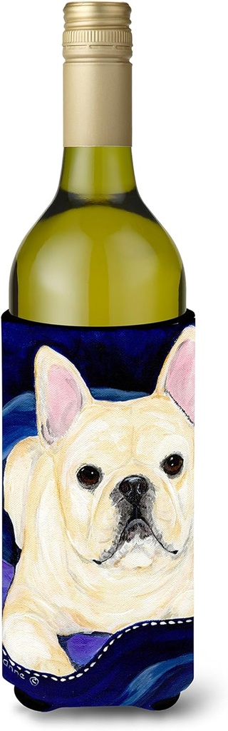 Caroline's Treasures SS8126LITERK French Bulldog Wine Bottle Hugger Bottle Cooler Sleeve Hugger Machine Washable Collapsible Insulator Beverage Insulated Holder