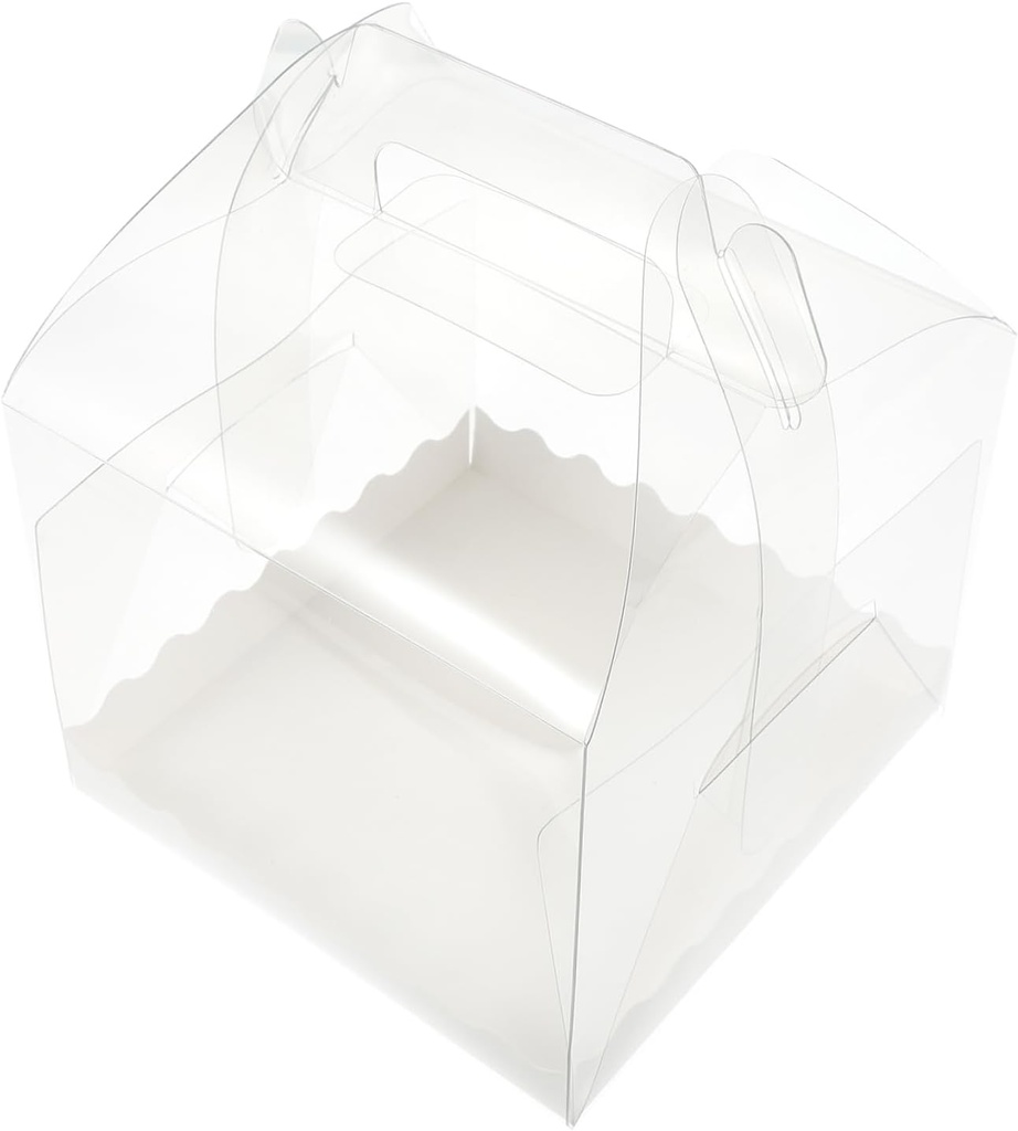 10Pcs Transparent Cake Box Portable Cake Carrier for Birthday Parties Reusable Storage and Decorations