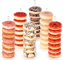 Donut Stand 6 Pack, Acrylic Bagel Stand, Clear Doughnut Holder, Donut Display Stand for Dessert Table, Bagel Display Tower for Birthday, Wedding, Baby Shower, Christmas, Party