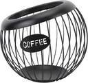Large Capacity Coffee Pod Holder Wire Basket, Stylish Iron Storage for Coffee Bar Counter, Organizing Pods and Accessories (Black)