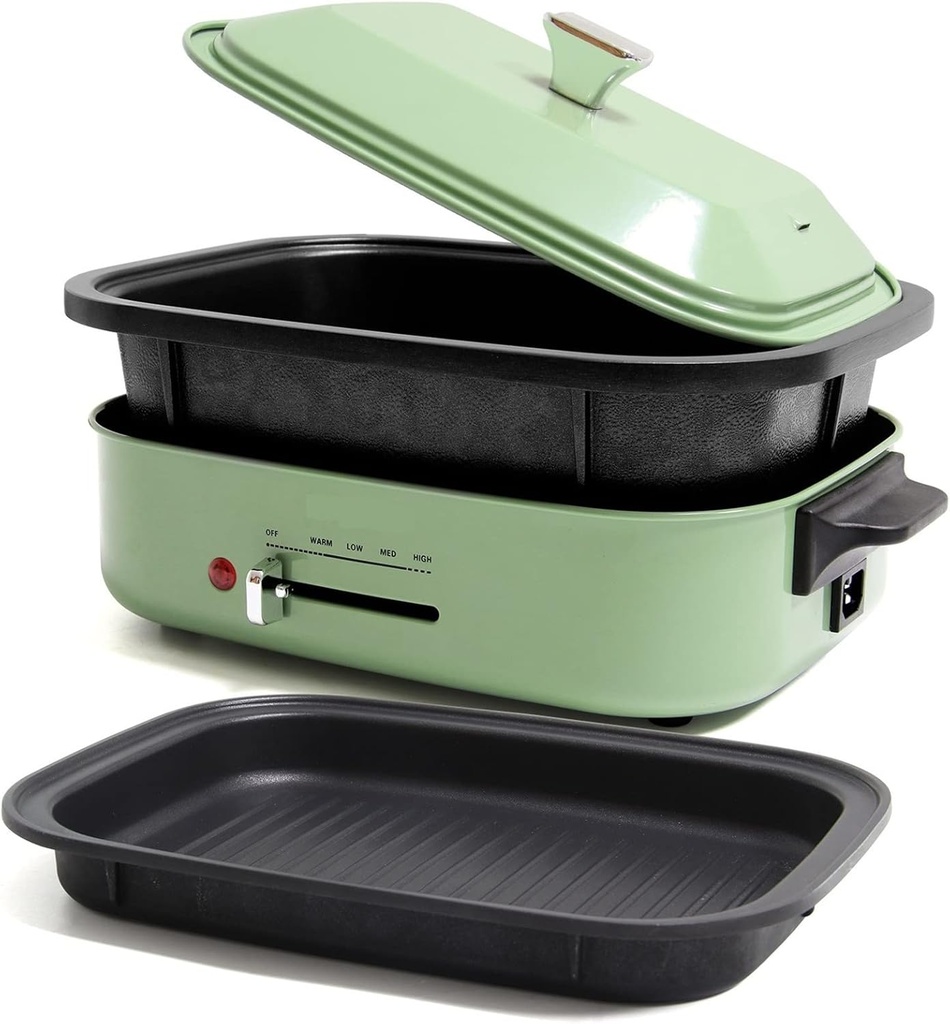 Electric Griddles， Electric Grill Indoor Smokeless Grill Multifunctional Party Griddle Non-Stick Electric Hot Pot Pan and Griddle