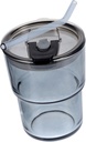 Portable Iced Coffee Glass Cup Straw Lid Glass Tumbler for Hot Beverages Tea
