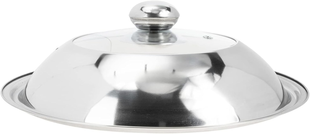 Luxshiny Stainless Steel Skillet Lid Multi-Function Pot Cover for Cooking Slow Cooker Lid Kitchen Supply
