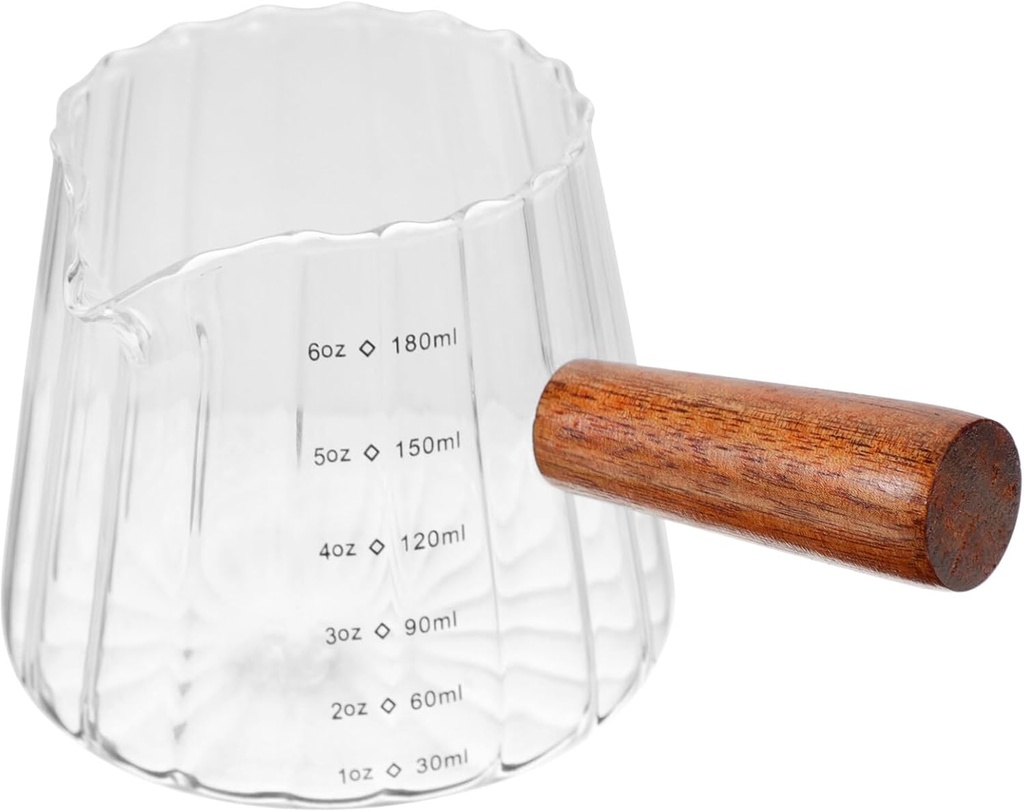 Coffee Frothing Pitcher Handle Multi-function Glass Measuring Cup for Espresso Latte Art and Frothing for Home Cafe and Office Use