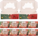 10pcs Christmas Cake Boxes Portable Muffin and Cupcake Packing Paper Boxes for Bakery Treats for Desserts and Pastries