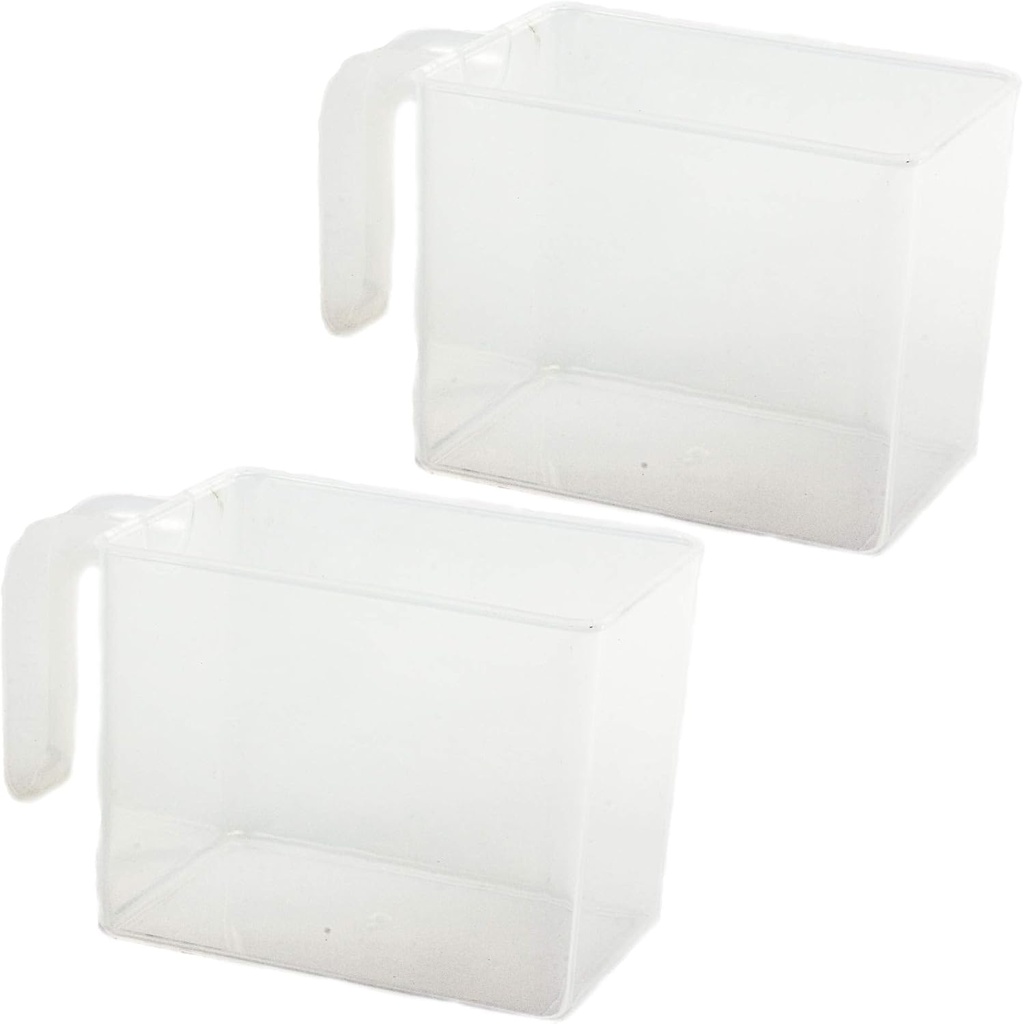 Omega 8006 Juicer Replacement Bowl Set - Pulp and Juice Collection Plastic Clear Containers Cup (2 Rectangle Bowls)