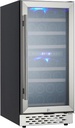 Wine Cooler Refrigerator - 28 Bottle Capacity, Built-in or Freestanding, Double-Layer Glass Door, Temperature Stable, Digital Temperature Control with Lock