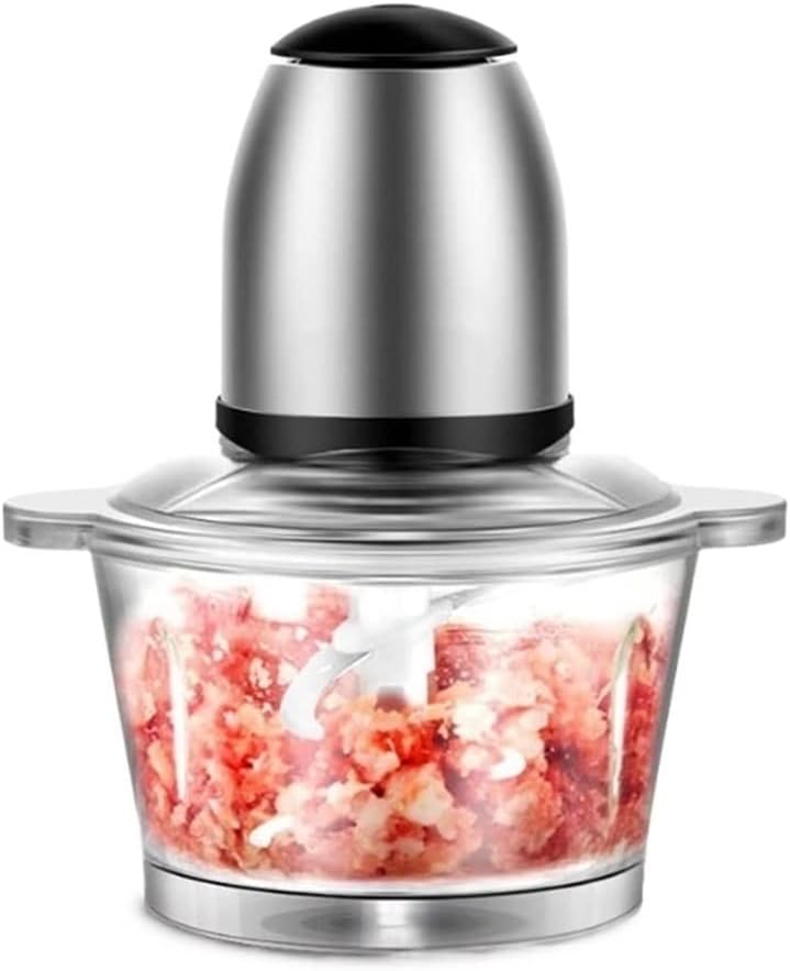 Electric Meat Grinder, Food Processors Chopper, Meat Chopper Electric, Stainless Steel Blades, 2L Capacity Glass Bowl, Food Chopper for Meat, Onion, Fruits, Vegetables