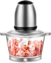 Electric Meat Grinder, Food Processors Chopper, Meat Chopper Electric, Stainless Steel Blades, 2L Capacity Glass Bowl, Food Chopper for Meat, Onion, Fruits, Vegetables