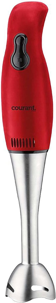 Courant 2-Speed Hand Blender w/ 200W, Stainless Steel Leg, Easy to Clean Stick Blender, Blends Purees, Smoothie, Crushes Ice - Red