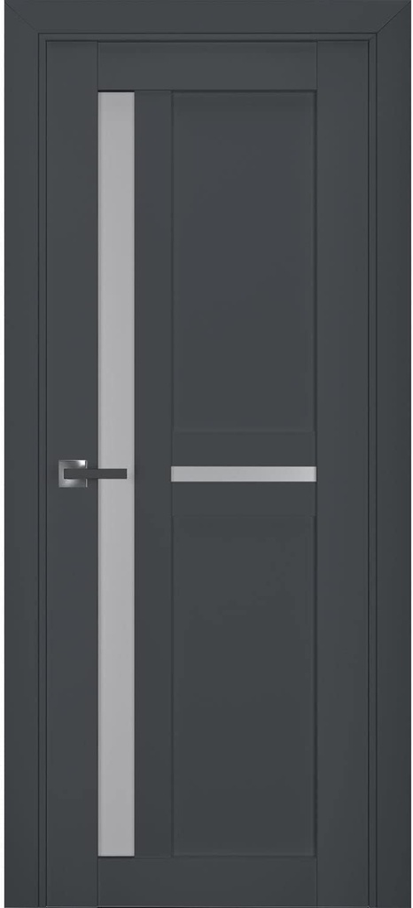 Sartodoors VEREGIO 7288 | 32 x 80 | Antracite Interior Single Swing Door with Frosted Glass | Prehung Solid Wood Door in Modern French Style | Hardware Included