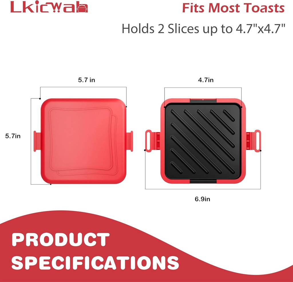 Microwave Toaster & Sandwich Maker(<5 Min)|Microwave Panini Press, Grilled Cheese & Toastie Maker | RV Essential | Fast Cooking for Home, Office, Dorm | Dishwasher Safe Microwave Cookware